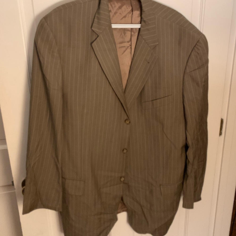 Joseph Abboud Tan Pinstripe suit 44L